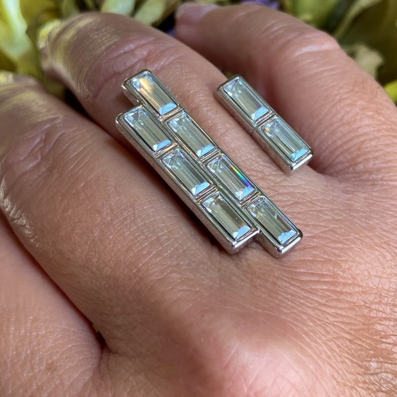 Atelier Swarovski fluid Azzurro open ring - Picture 3 of 12